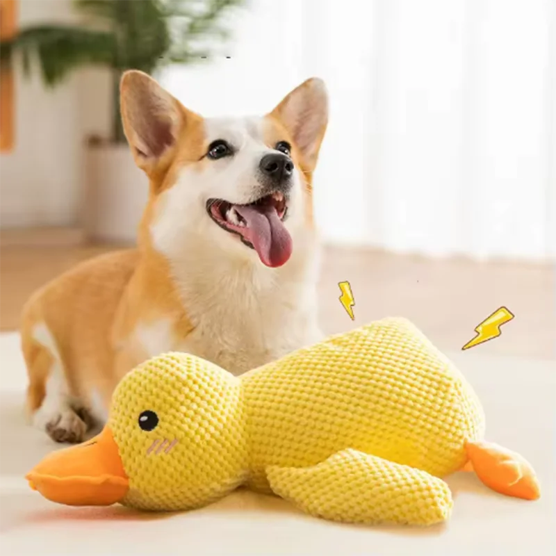 Plush Duck Dog Chew Toy for Small to Large Dogs