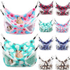 A collection of cozy double-layer fleece hammocks for small pets in various colors and patterns.
