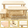 A light wood hamster scenery platform featuring a multi-layer structure for climbing and safe habitat.