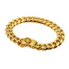 Collier de chien en acier inoxydable de couleur or avec chaîne à maillons cubains.