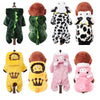 Colección de trajes de salto de animales de dibujos animados para mascotas pequeñas, en verde, negro y blanco, amarillo y ros