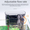 Adjustable flow rate water filter system with a flow regulating valve filtering water for an aquarium
