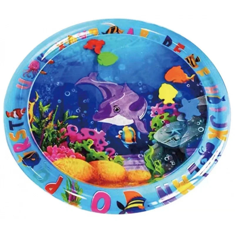 Tapis sensoriel anti-éclaboussures coloré avec de la vie marine et des créatures marines ludiques.