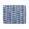 Light blue waterproof double-layer cat litter mat with an anti-slip mesh surface