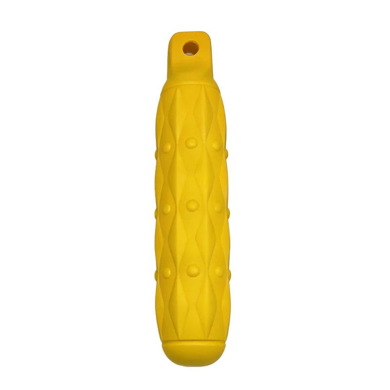 Yellow durable EVA chew toy designed for large dogs.