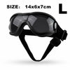 Schwarze, strapenlose, strapazierfähige, UV-schutz-Hundegoggles zur Augenschutz.