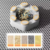 A white double-layer cat litter mat is shown with various types of sand included in the center.