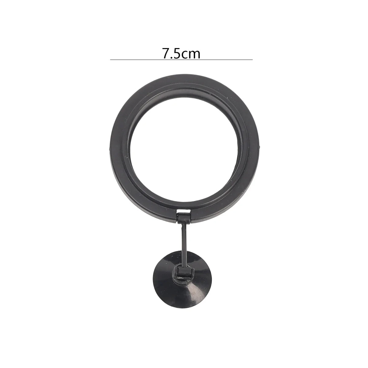 Black aquarium feeding ring with a suction cup for fish tanks