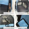 Close-up views of a pet carrier bag showing the exquisite zipper, thick backing plate, breathable mesh, and comfortable handl
