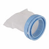 A light blue pet electric lice grabber comb is shown with its white hair removal head.