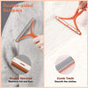 Orange silicone double-sided scrapers used to remove lint and fuzz from clothing