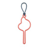 Hands-free dog poop bag dispenser with a leash clip in coral and gray.