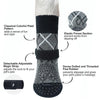 A pair of black dog traction socks with a plaid pattern, featuring an elastic firmer section and dotted paw rubber.