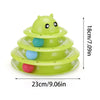 A green 3-layer cat turntable toy with balls and a scratching board.