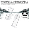 Clear silicone finger toothbrush for dogs and cats shown submerged in water.