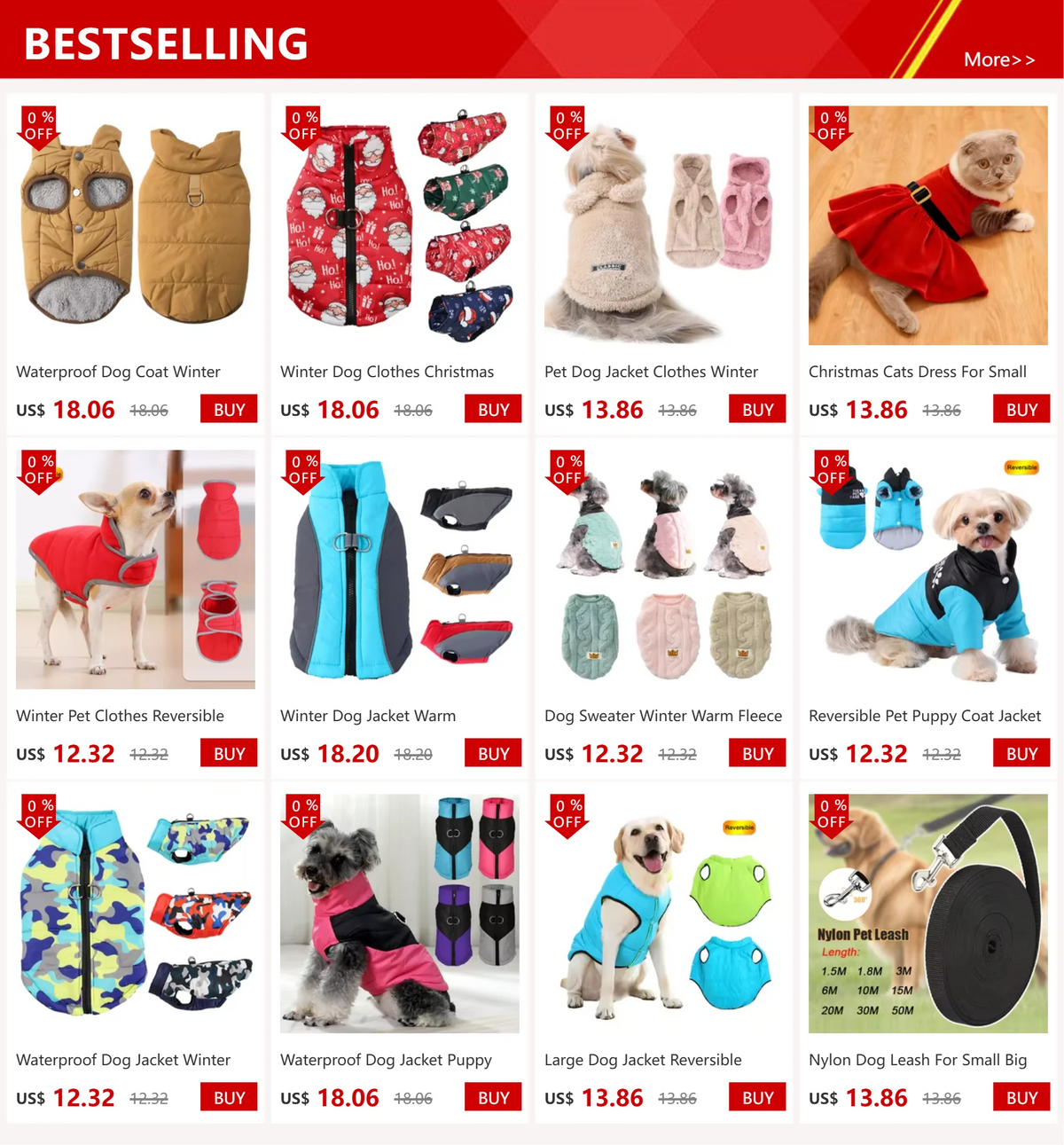 Manteau d'hiver en polaire imperméable pour petits chiens et chats, dans différentes couleurs