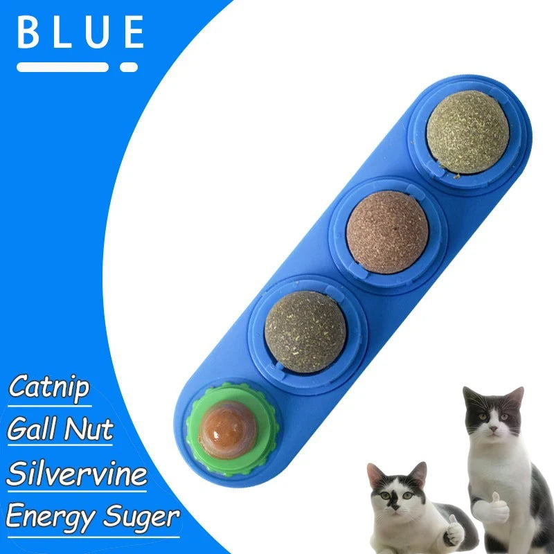 Blue catnip gall nut silvervine energy sugar licking balls for dental health and play