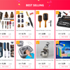 Silicone hair and scalp massage brush set with various tools for hair styling and massage