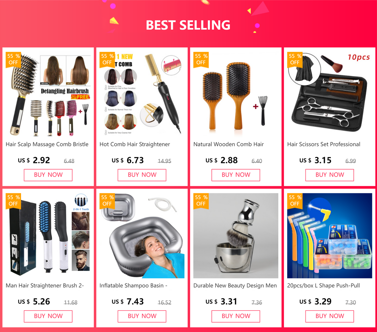 Silicone hair and scalp massage brush set with various tools for hair styling and massage