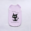 A light purple breathable summer pet vest with a black graphic that says It's Fine! I'm Fine! Everything is Fine!