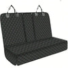 Black quilted waterproof dog car seat cover with center armrest access.