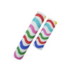 A roll of colorful striped cat scratching board material with self-adhesive backing.