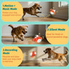 Three modes of an interactive crab plush dog toy for dogs: Motion, Silent, and Recording.