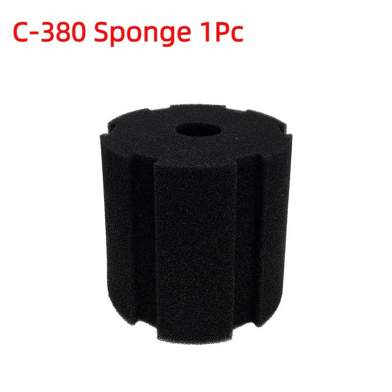 Filtre éponge noir C-380, filtre biologique monobloc pour pompes à air d'aquarium.