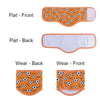 Reusable washable sanitary pants for male dogs shown in flat and wear formats