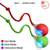 Two flexible silicone toys in red and green with LED lights for interactive motion sensing