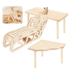 Natural wood hamster climbing and exercise set featuring a wooden ramp and perch for small rodents.