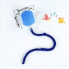 A blue training ball with a string attached, used for automatic cat and dog training.