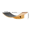 Natural wooden cat wall shelves and climbing perches with a slanted, curved design.