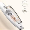Transparenter Haartrimmer für Haustiere mit magnetischer Saugschnalle in Seitenansicht.