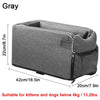 Gray portable pet car seat and booster bed suitable for dogs and cats below 6kg