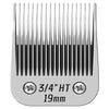 Lames de toilettage céramiques universelles argentées détachables, taille 19 mm marquée sur le dessous.