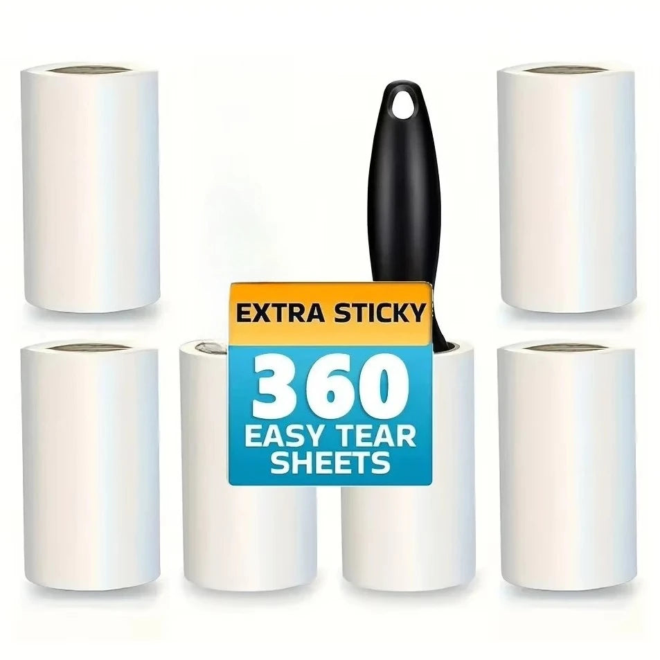 A roll of extra sticky 360 easy tear sheets for a heavy-duty lint roller.