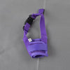 Purple adjustable breathable dog muzzle with soft padding and black strap