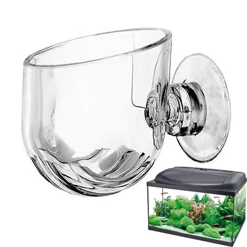 Clear acrylic aquatic plant pot with a clamp mechanism for aquarium decoration