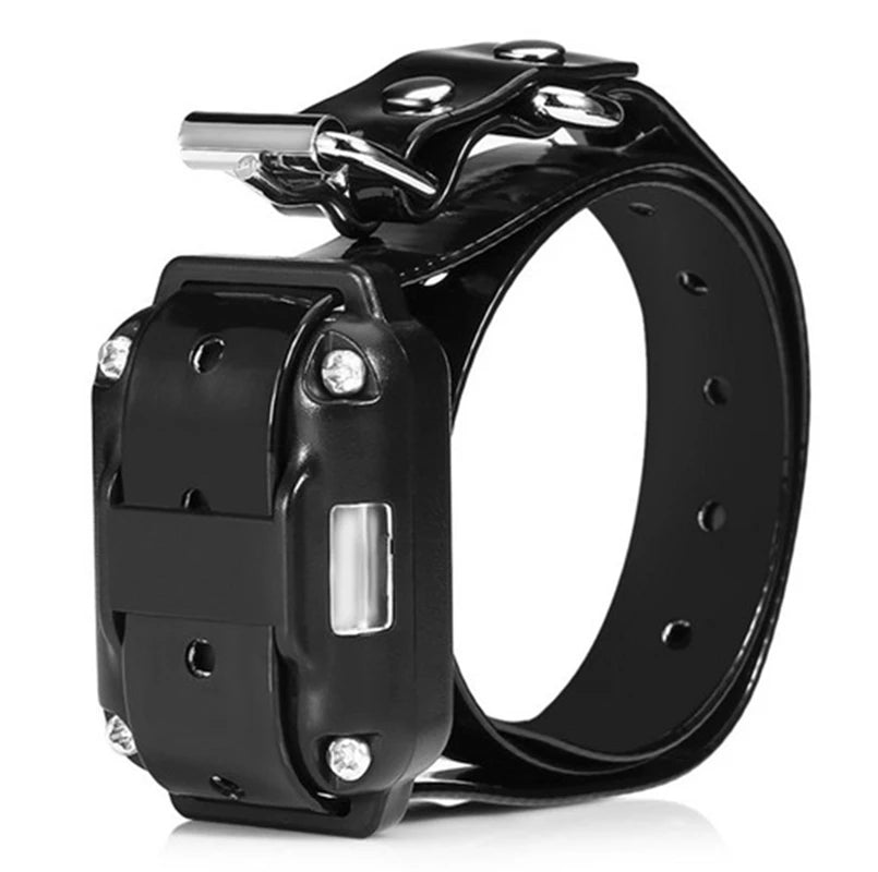 Black rechargeable dog training collar with remote featuring three modes and waterproof capabilities