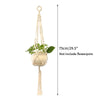 Macrame plant hanger with a hanging loop and macrame cord for indoor or outdoor plant decor