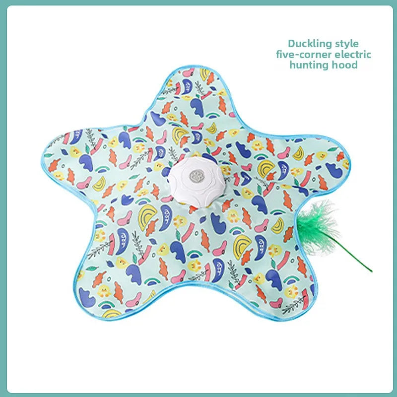 Duckling style five-corner electric hunting hood toy with moving feathers
