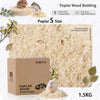 A box of Poplar S size natural wood bedding for small rodents, showing the light tan shredded wood material.