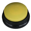 A round, yellow button with a black base for dog training.