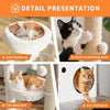 Présentation détaillée d'une tour pour chat avec plateforme douce, poteau à griffer en sisal, balle de jeu et entrée pour cha