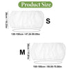 White stretchy bird cage seed guard net product size comparison showing small (S) and medium (M) sizes.