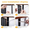 Installation display showing how to install a lace safety net for balcony or stairs