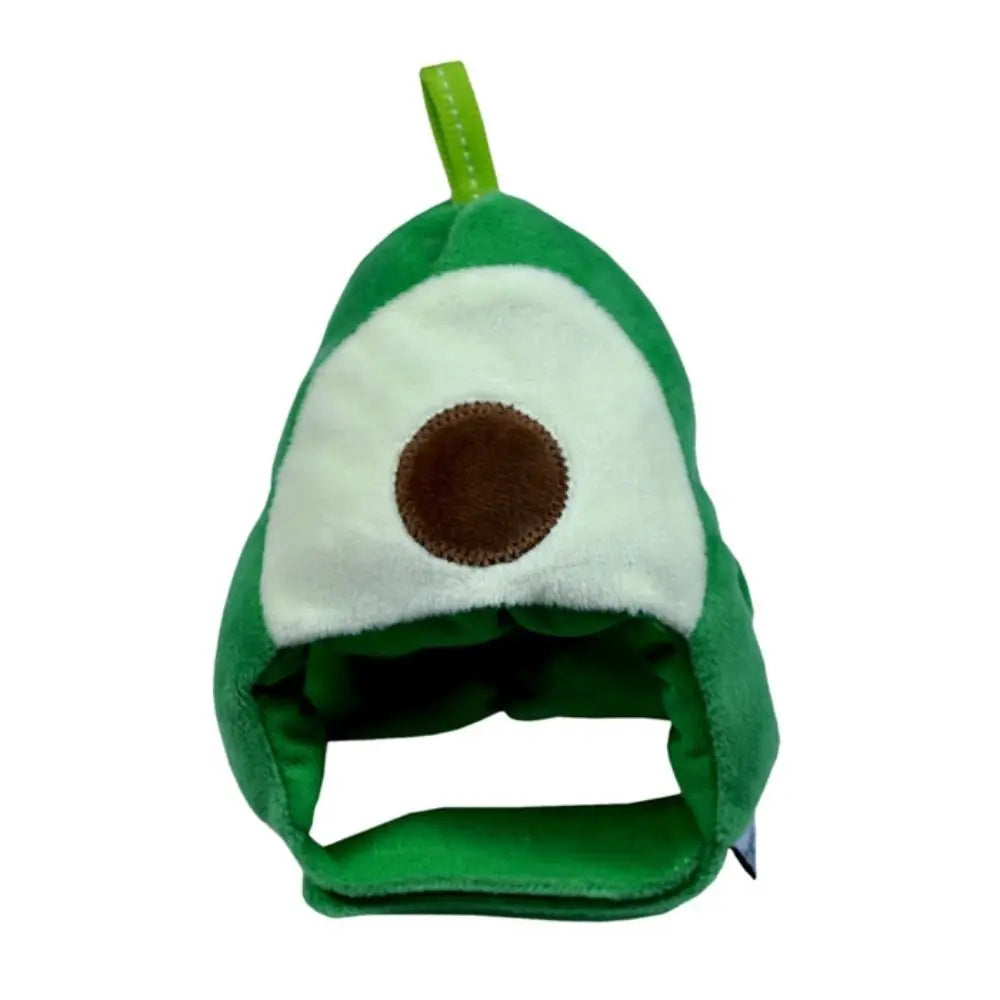 A green, avocado-shaped pet hat with a light green ear, designed for cats and dogs.