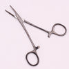 A pair of professional stainless steel pet forceps used for minor injuries.