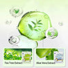 A set of disposable pet grooming gloves and tissue bath featuring Tea Tree Extract and Aloe Vera Extract.
